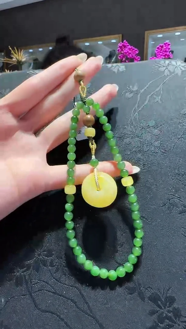 【闪购商品】和田玉（碧玉）手机链未镶嵌和田碧玉手机链