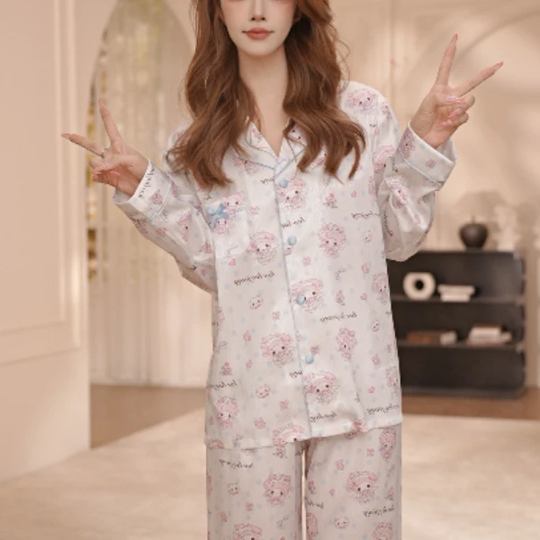 VINEEMAN【甜点melody】新款卡通甜美风家居服睡衣女士长袖套装