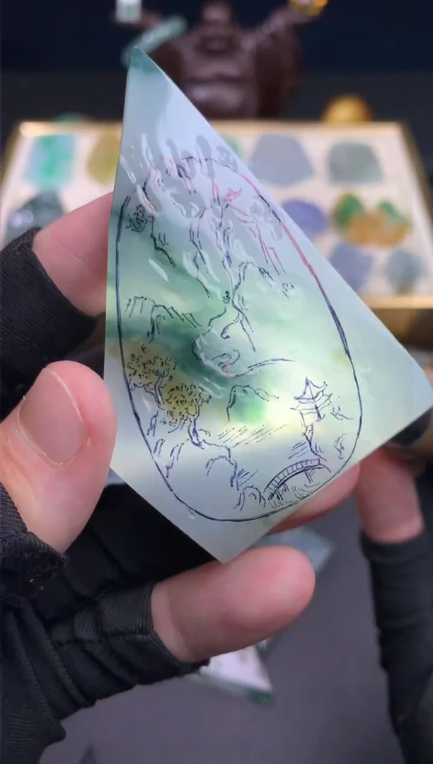 未镶嵌定制翡翠龙****方天然翡翠裸石（包工）