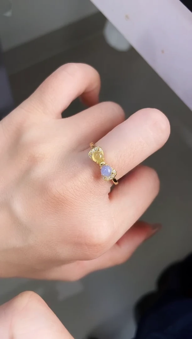 银S925镶嵌戒指翡翠杨*丁12