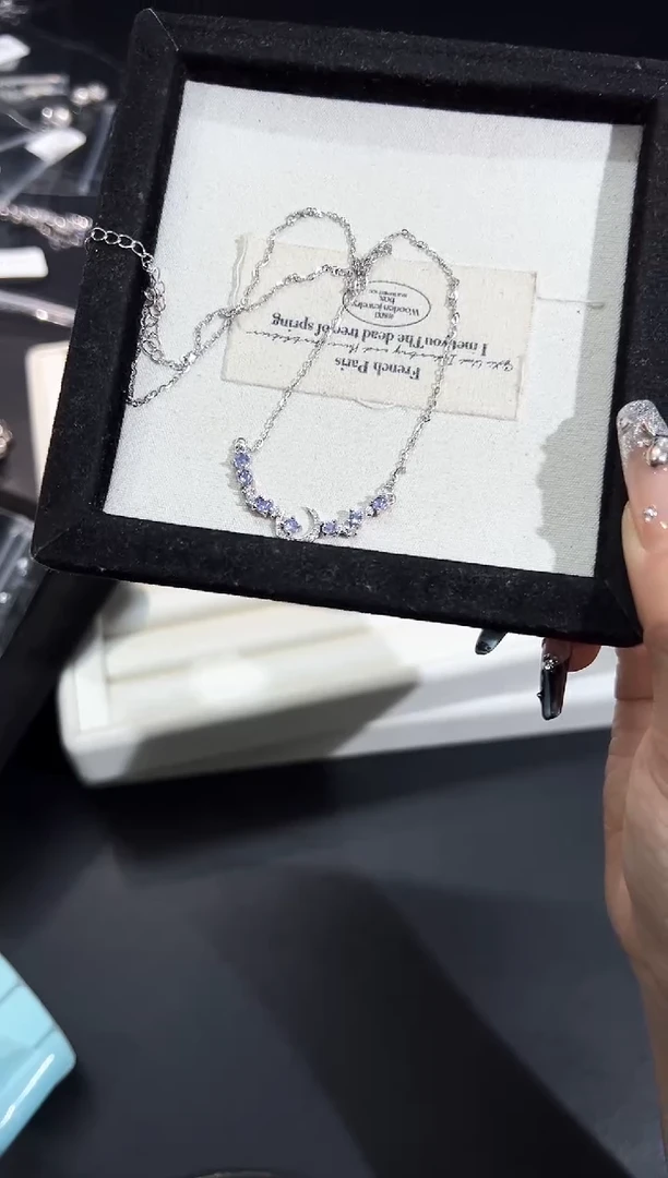 银S925镶嵌颈饰坦桑石82n多样性发其一/1条