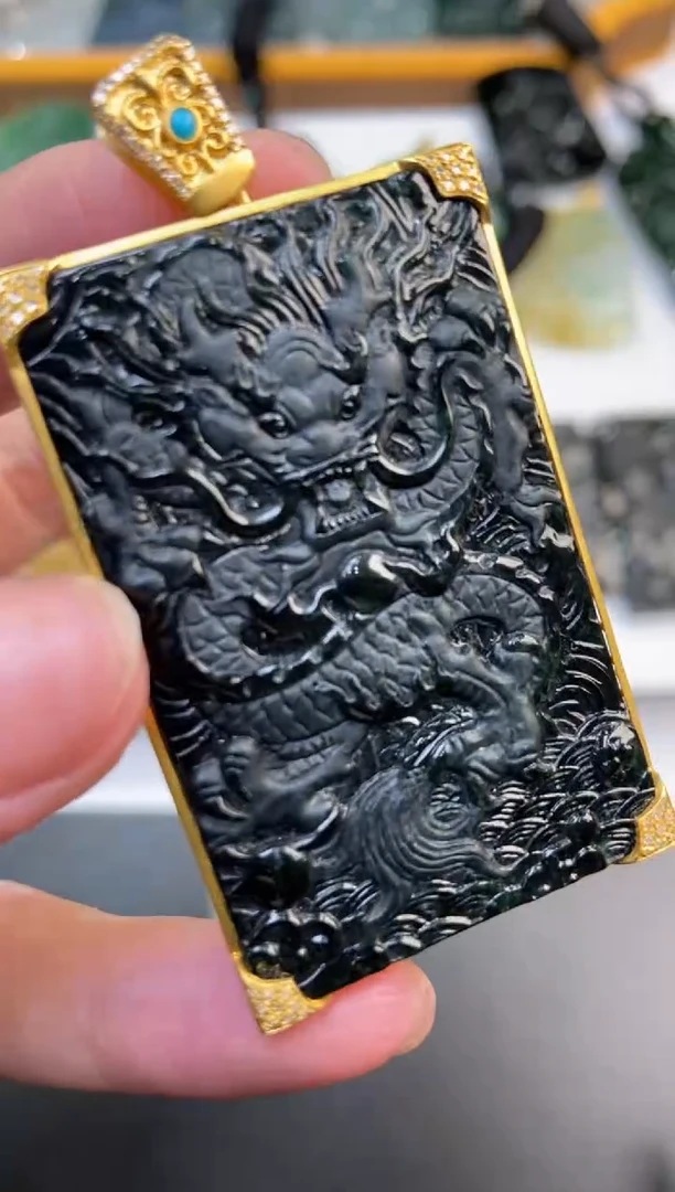 18K金镶嵌挂件翡翠༺****༻1