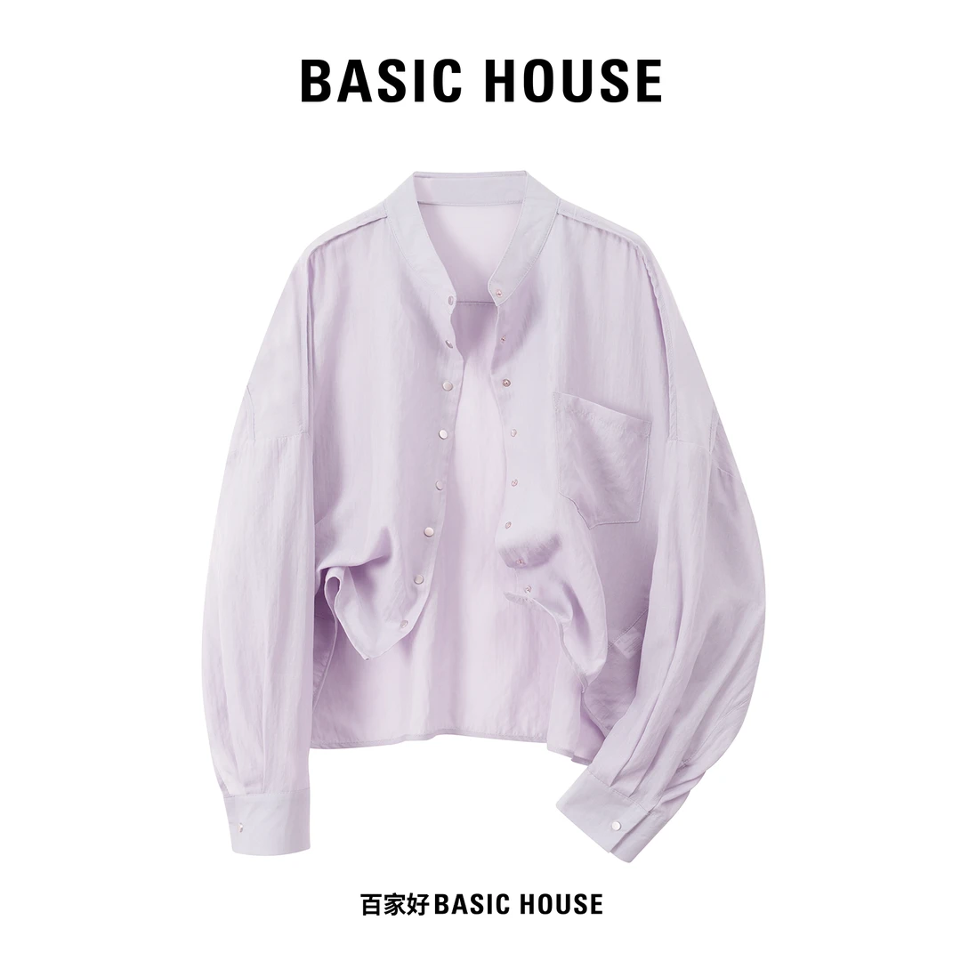 Basic House/百家好2025夏季新款单排扣圆领收袖设计感外套7102XX