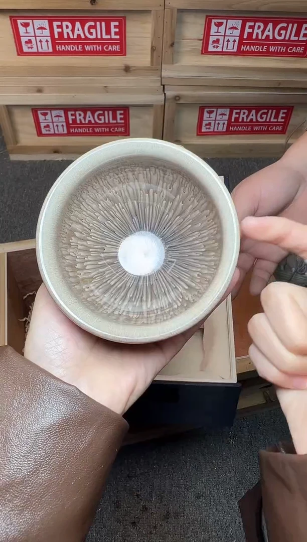 茶盏银丝水芽 建窑建盏主人杯