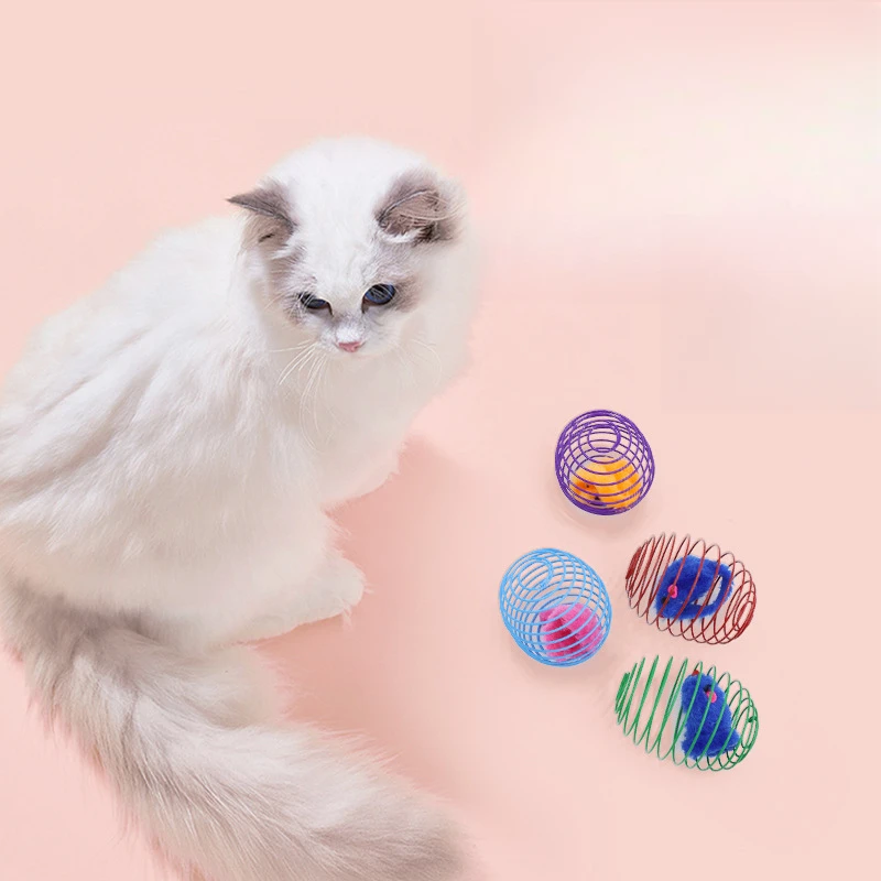 2026年新款宠物猫咪玩具弹簧笼中鼠猫互动解闷玩具逗猫好物用品