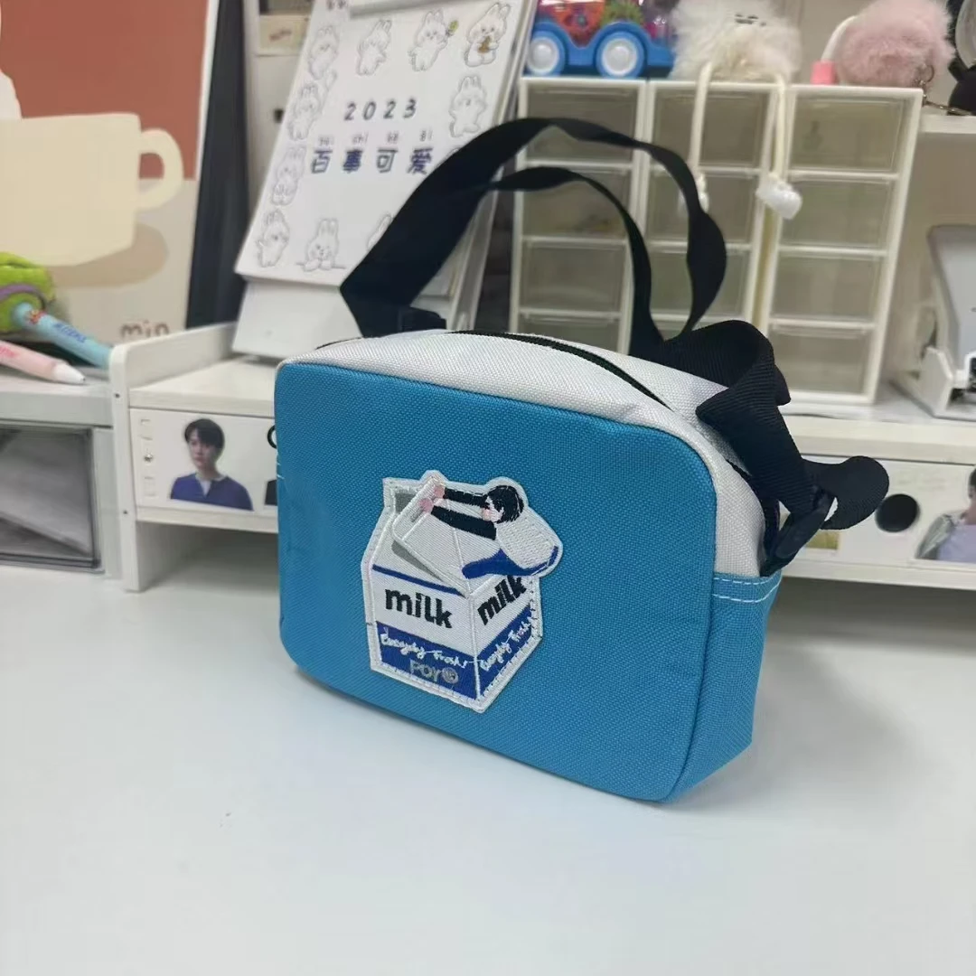 日系风格街拍女小包包简约百搭斜挎包大学生休闲蓝色单肩挎包