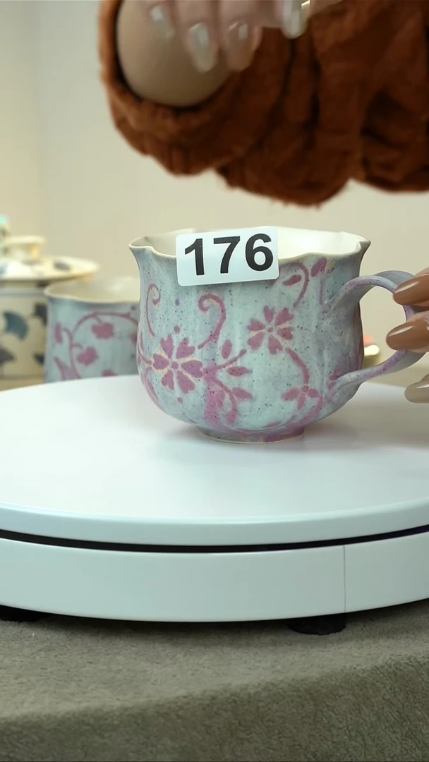 粉紫粉紫色把手杯176壶