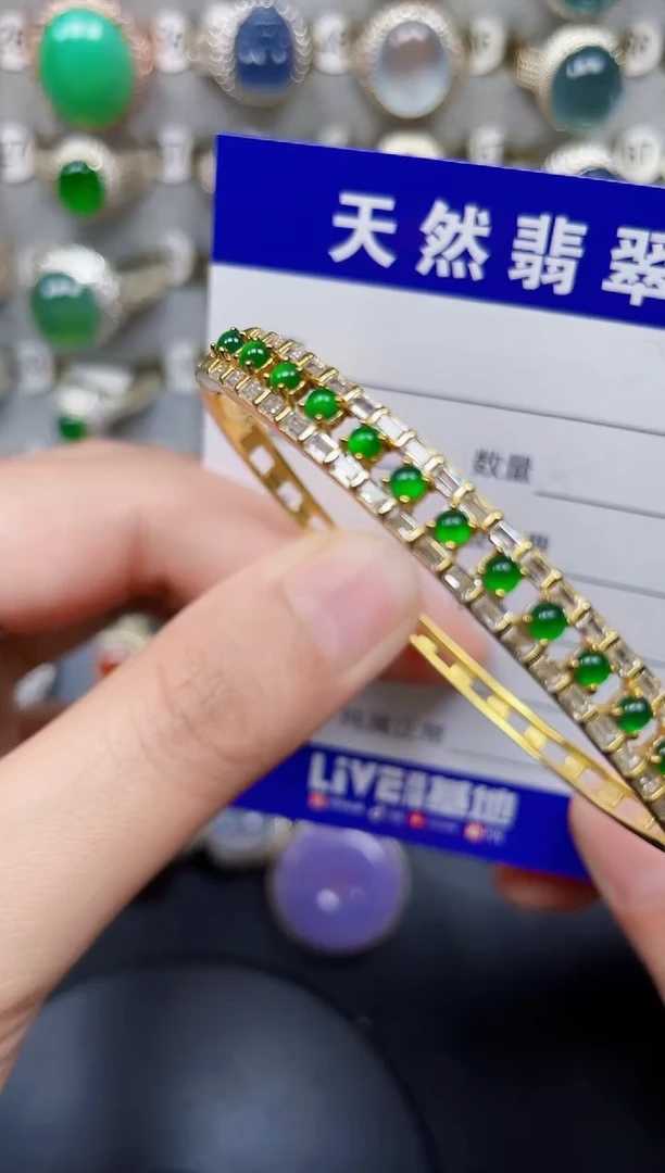 银S925镶嵌戒指翡翠403