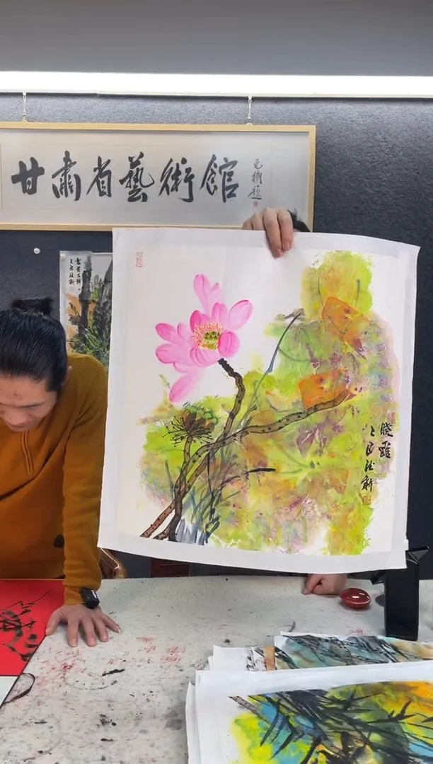 国画7842黄德X三尺斗方荷花