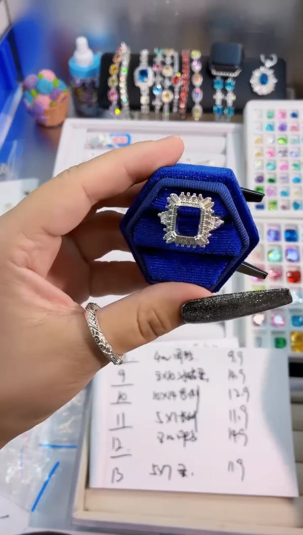 无铜合金14号 8*10长倒 空托 镀990