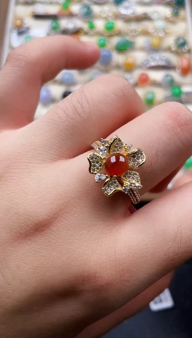 银S925镶嵌戒指翡翠112