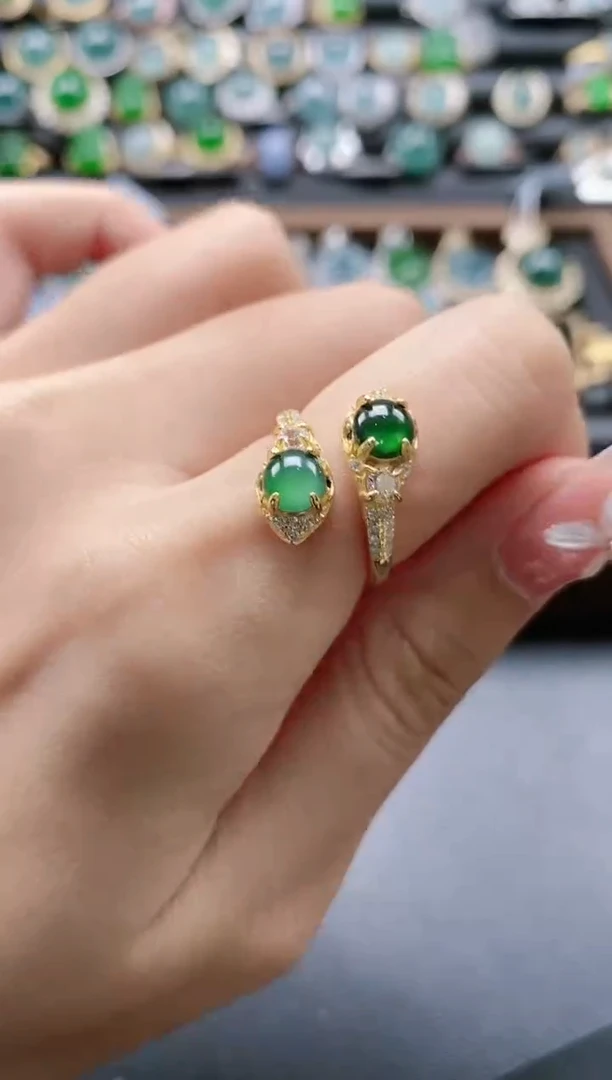 【闪购商品】翡翠戒指银S925镶嵌51511