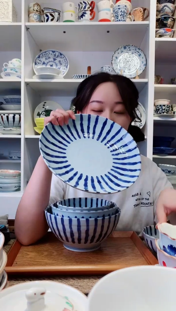 陶瓷浓十草三角80盘