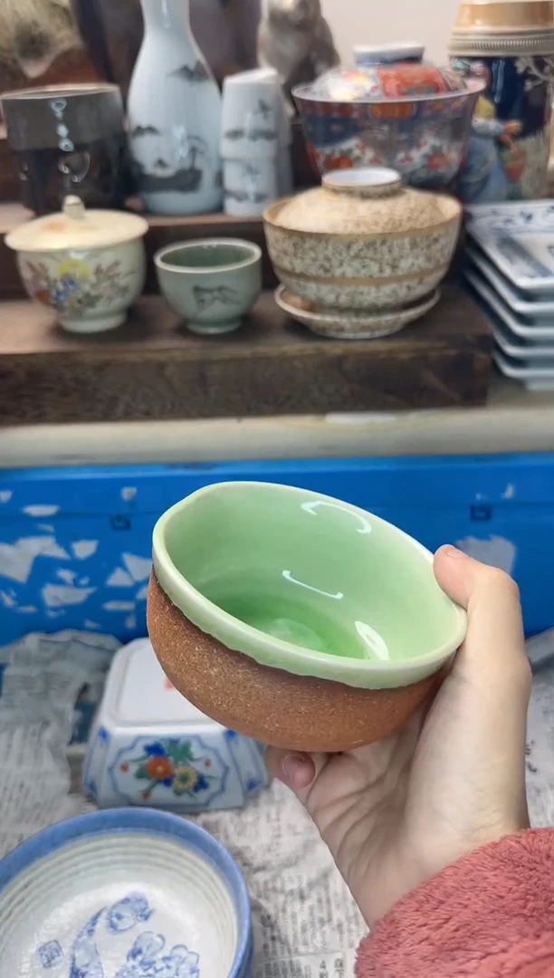 茶杯紫砂墨*白801陶艺中古瓷器全场满18米包邮