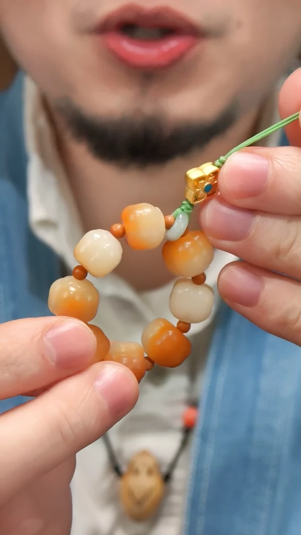 把件菩提根/象牙果菩提根柿子手机挂DN