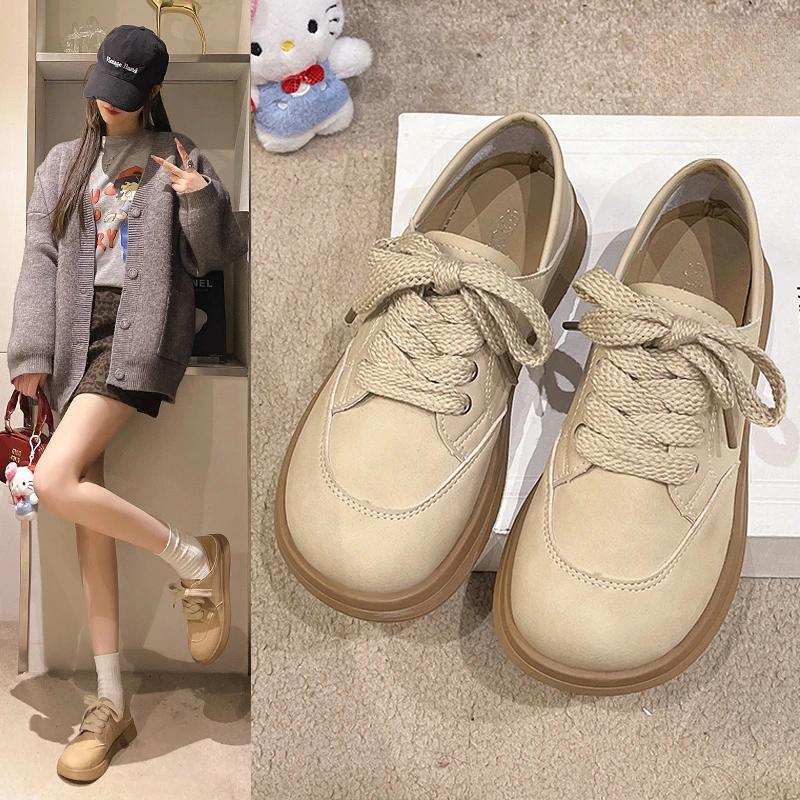 梅蔓琳防滑深口单鞋平底百搭英伦风ins软底休闲鞋子