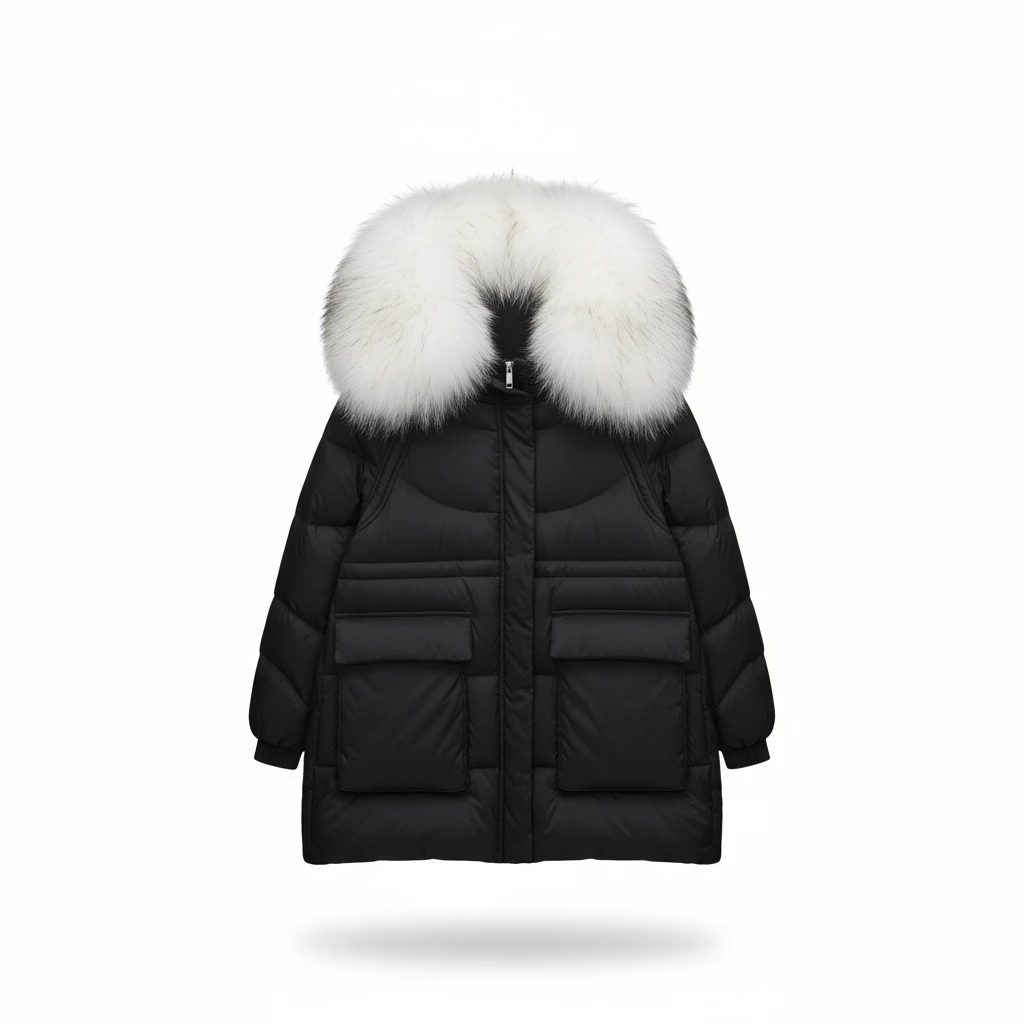 【过年战袍系列】冬季新款大翻领短款轻奢羽绒服23703-BH