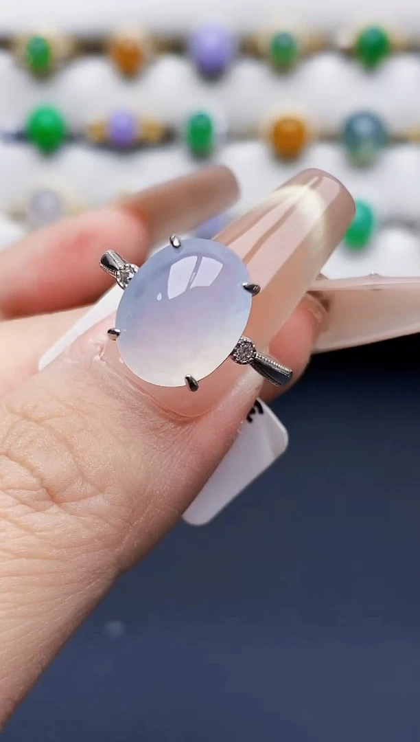 银S925镶嵌戒指翡翠1400