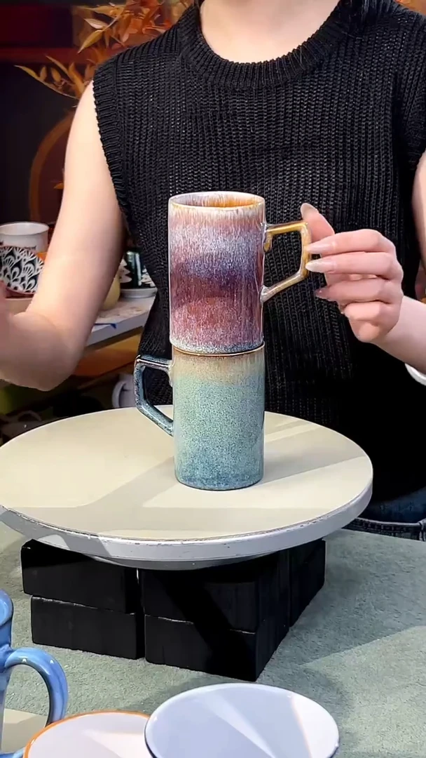 【闪购商品】窑变直筒对杯|默认微瑕