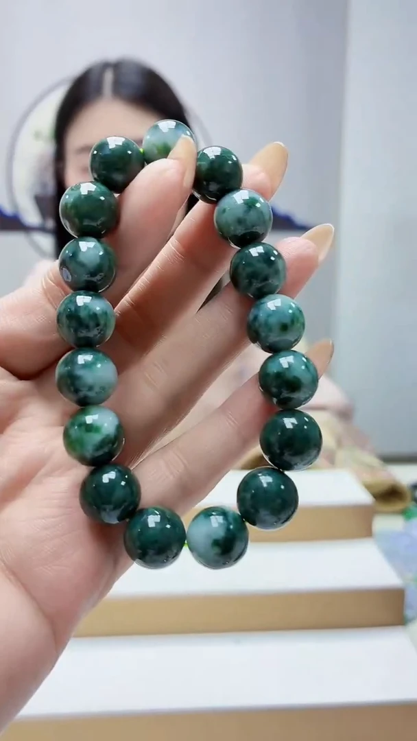 未镶嵌定制翡翠4812MM-毛货手串39