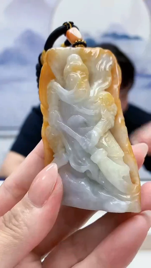 未镶嵌定制翡翠5060MM-毛货挂件54