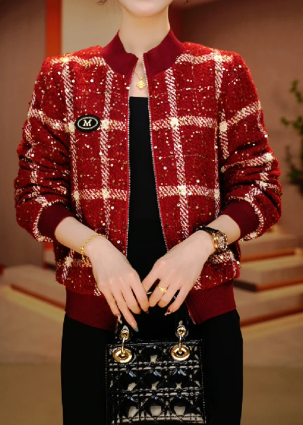 流金星格-新款加绒加厚印花气质上衣外套百搭显瘦时尚舒适显气质