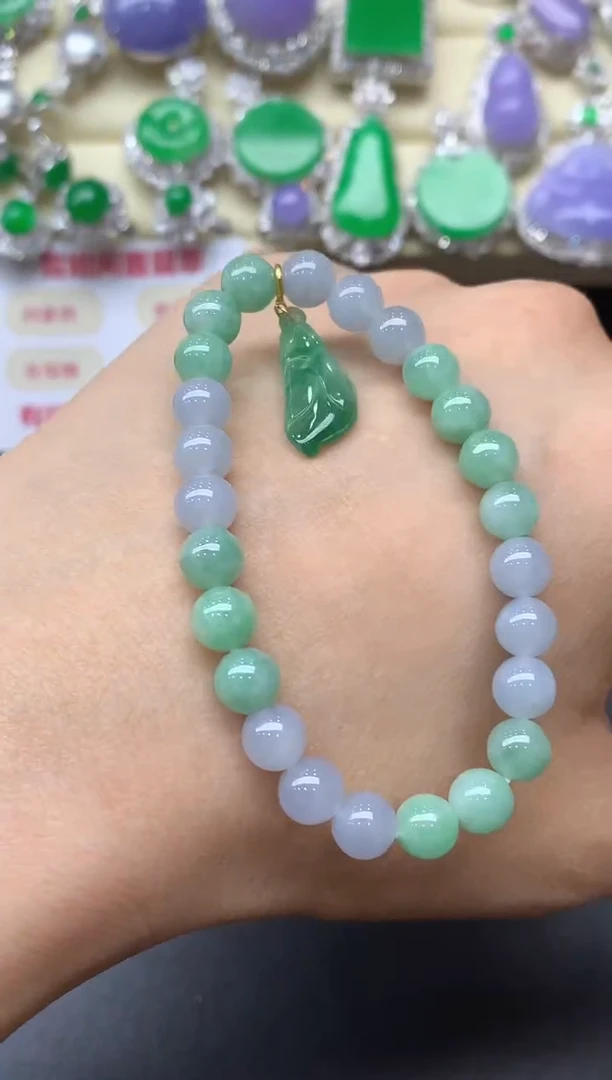 18K金镶嵌手链翡翠97-中国好珍宝