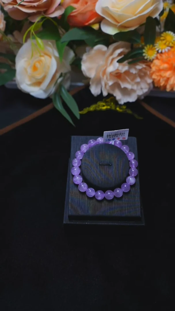 A015猫眼紫锂辉单圈9mm锂辉石未镶嵌多样性发其一