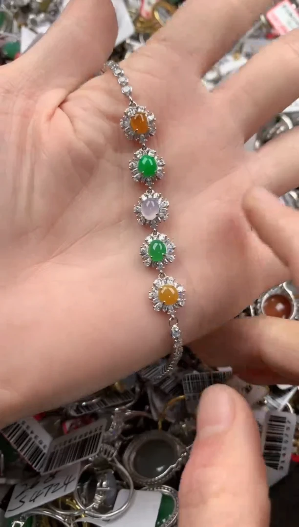 银S925镶嵌戒指翡翠888   3