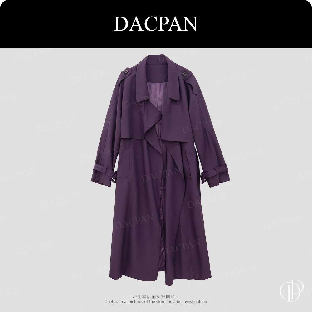 DACPAN-“紫雾伦敦”极简风长款风衣外套   2025/盼·PP 21971