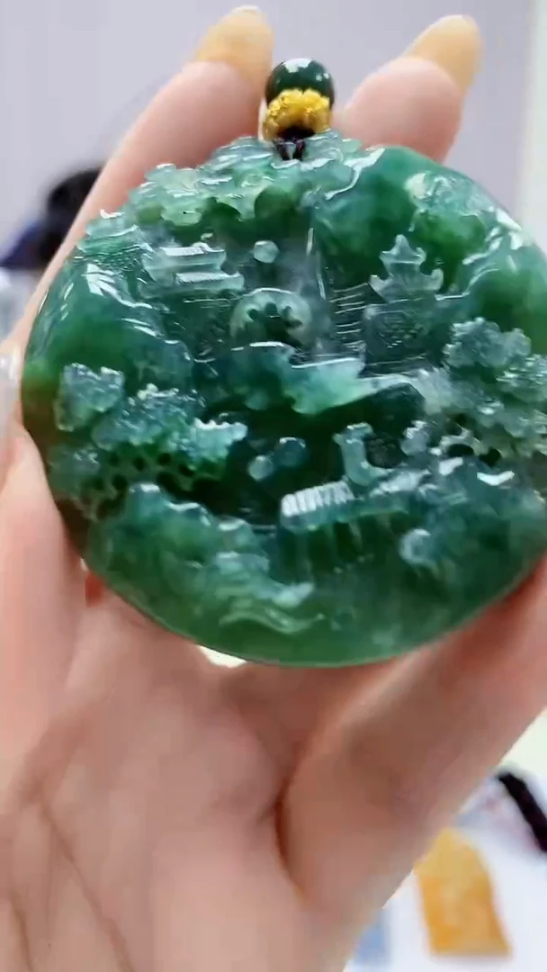 定制翡翠未镶嵌5060DD-毛货挂件320