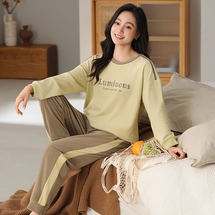 芬腾可安睡衣女冬款加绒珊瑚绒2025新款女士海岛绒薄绒家居服秋冬