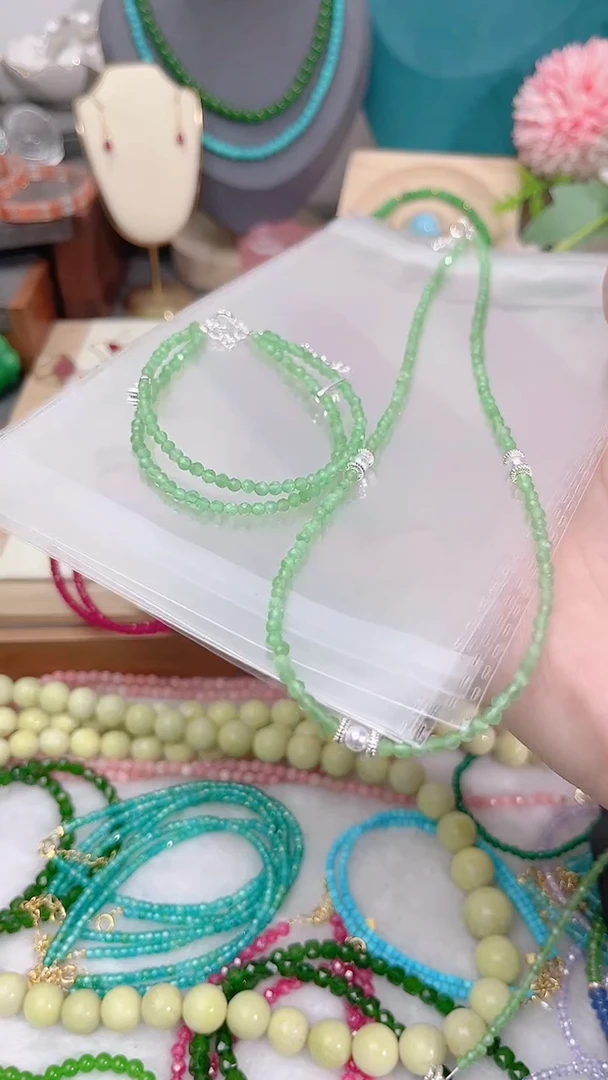 银S925镶嵌葡萄石颈饰拍一发二39.9