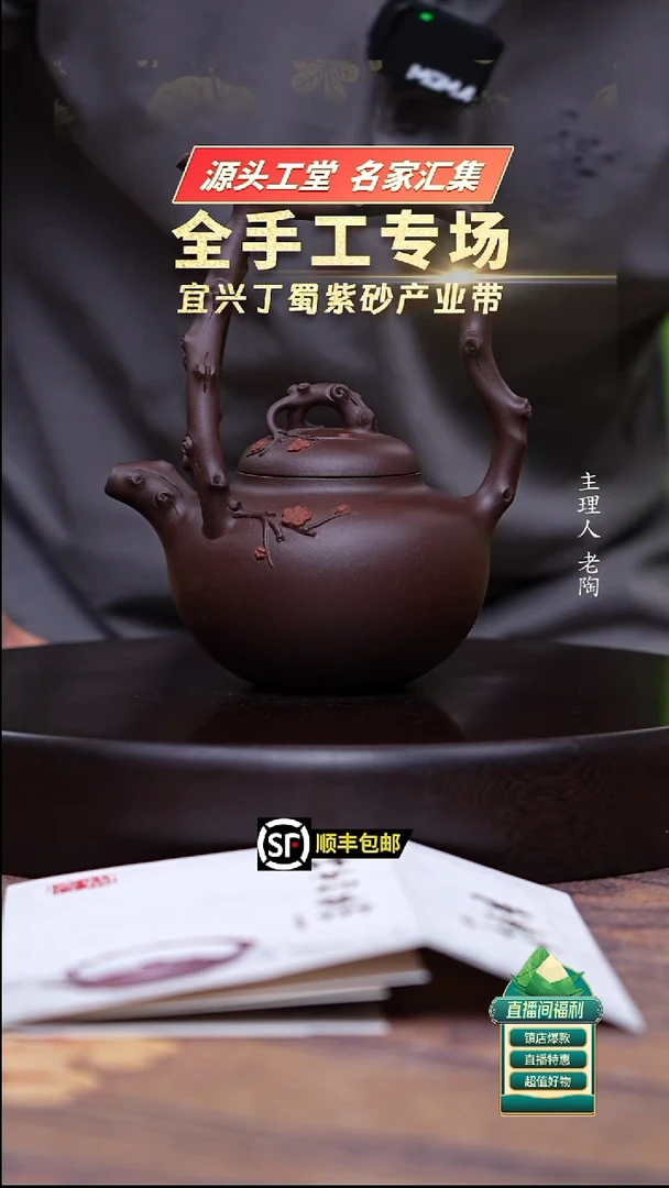 茶壶紫砂百目紫茄泥东坡提梁350cc