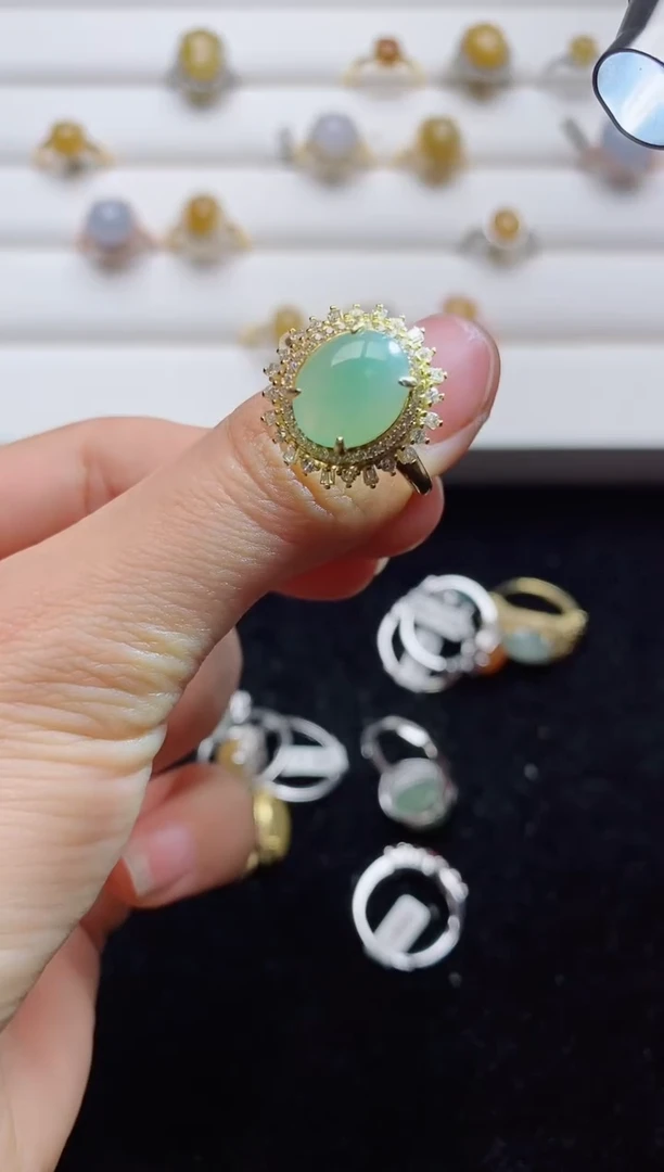 翡翠戒指银S925镶嵌.......