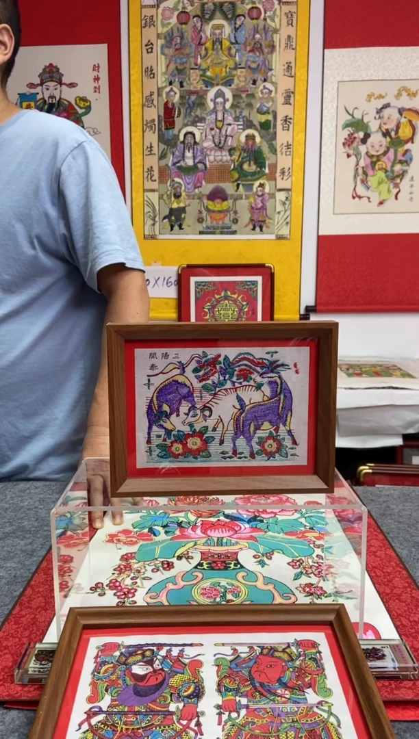 三阳开泰8存摆台手工制作精品