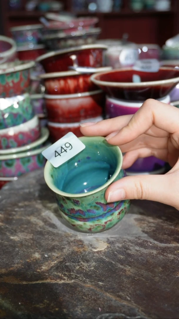 摆件陶精品窑变钧瓷茶器