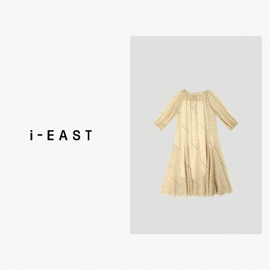 i-EAST 油画漫丁香~法式温柔小碎花连衣裙-5C Q13288