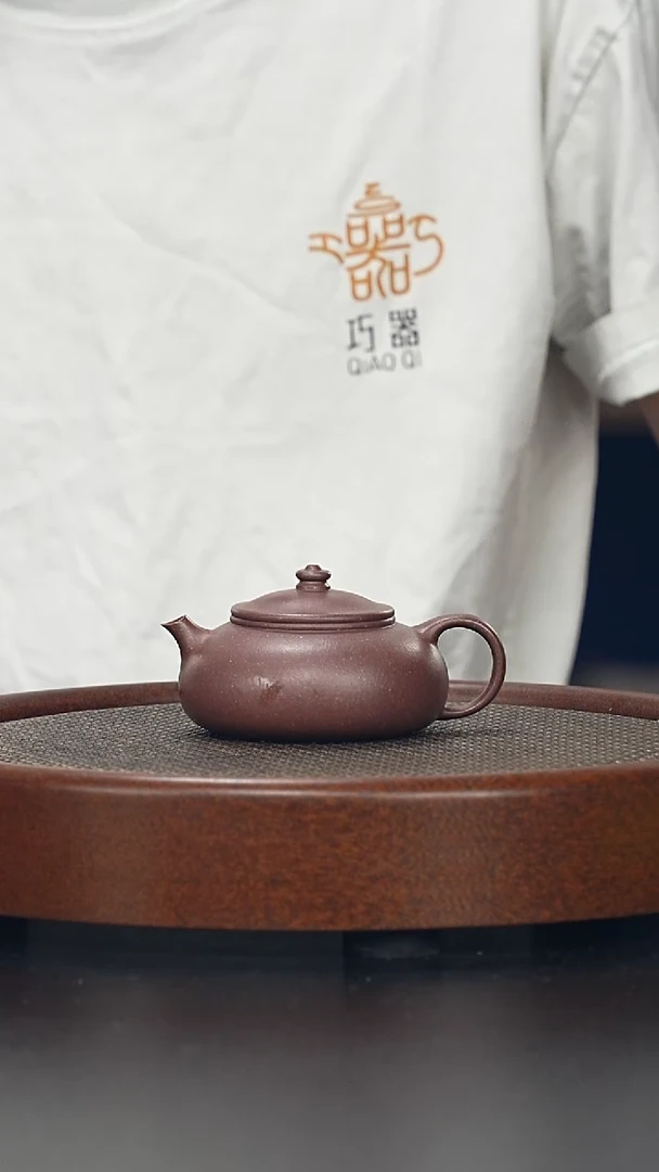 茶壶紫砂寒江-千禧紫泥-全手工无添加-150cc