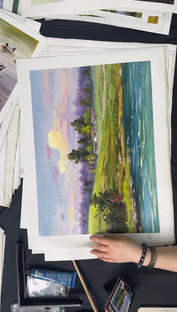 油画【原创·保真·带证书】朝鲜画家纯手绘油画--顺丰包邮--