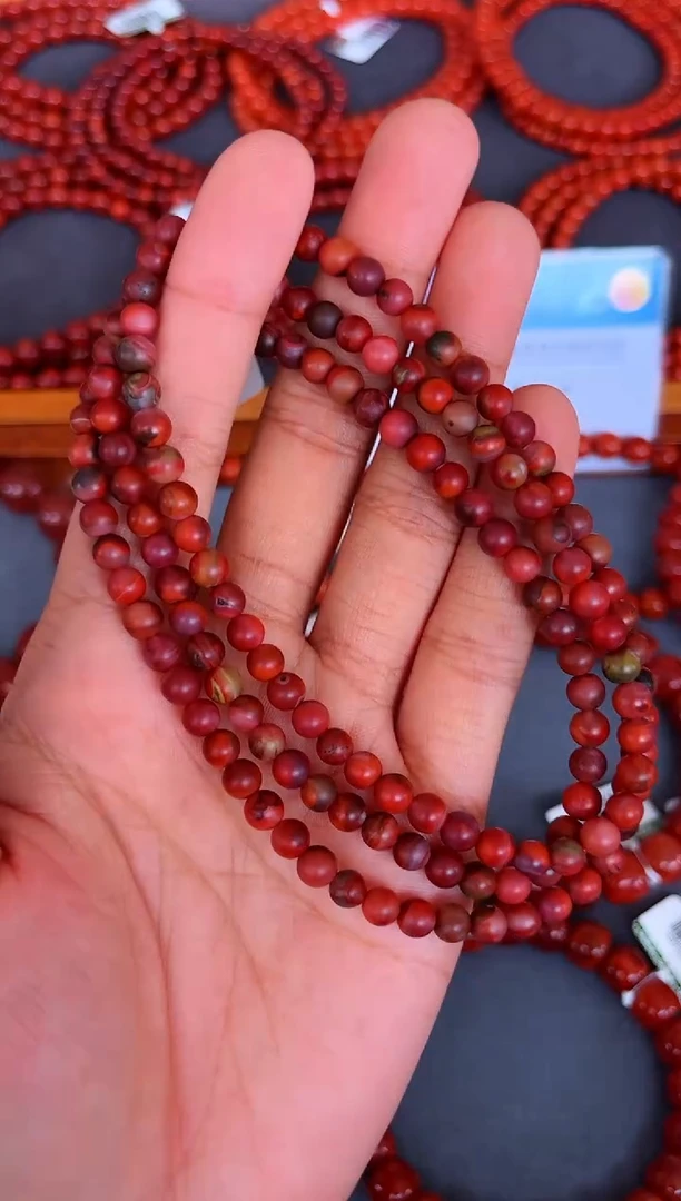 手串未镶嵌南红玛瑙九口铁皮鸡血包浆多圈A17