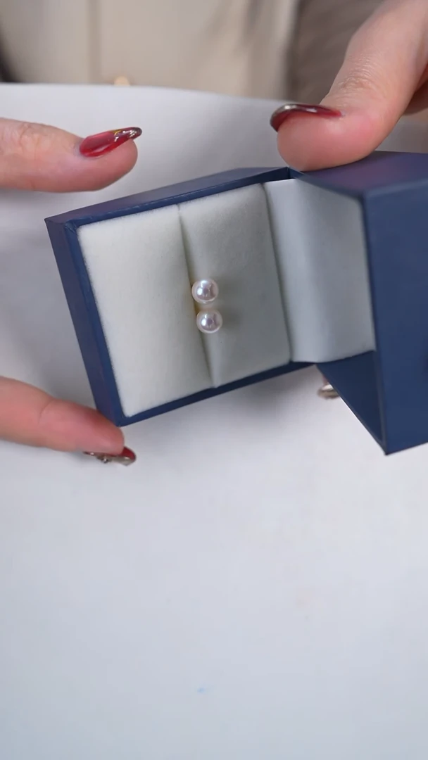 【闪购商品】海水珍珠耳饰18K金镶嵌6.5-7mm akoya耳饰