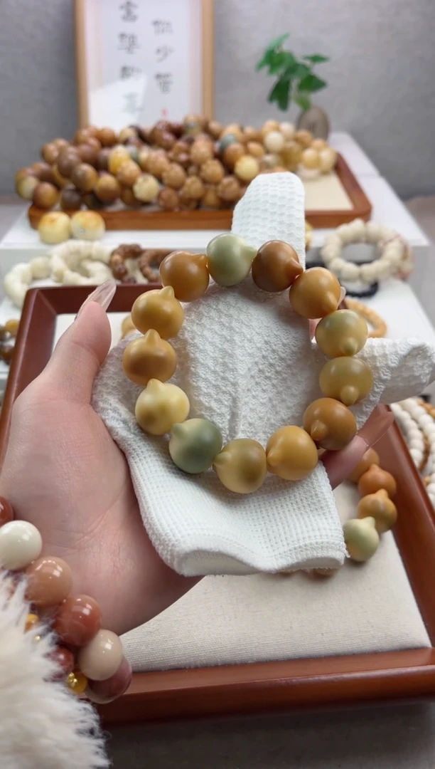 【闪购商品】菩提根/象牙果手串干磨猫猫头21mm瑕疵不补E14