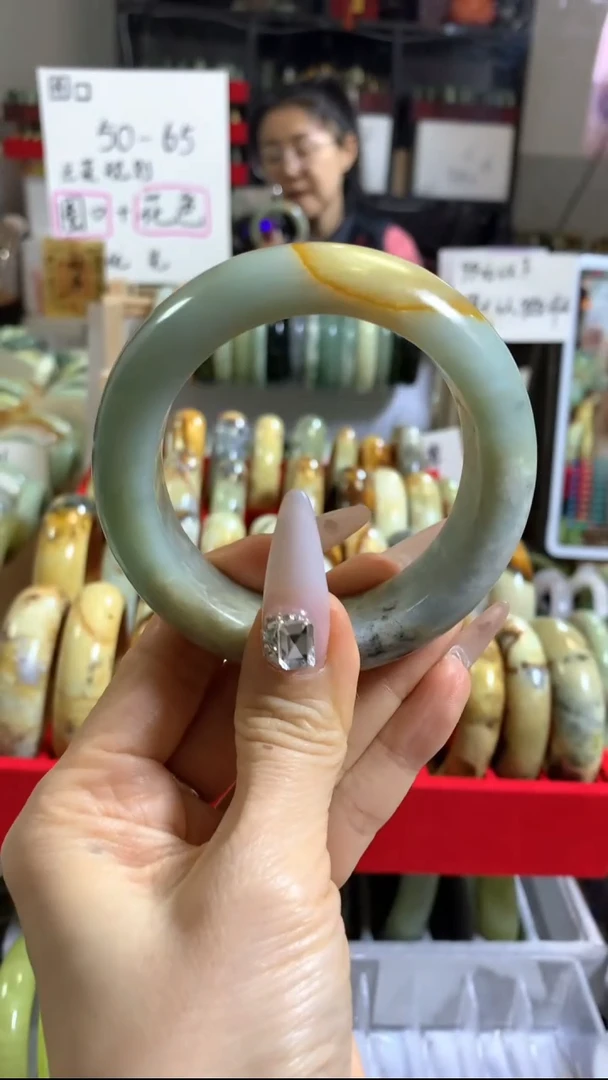 未镶嵌岫玉手镯45 57+