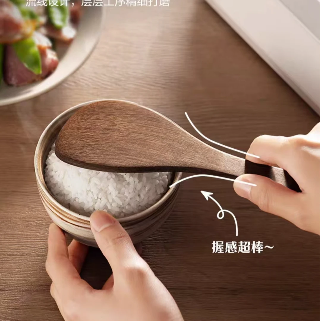 华日嘉屋防滑易清洗防烫炒菜锅木制木铲铲饭不伤锅不粘漏勺锅铲子