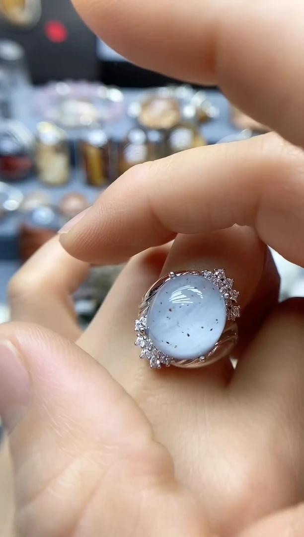 戒指银S925镶嵌水晶水晶水晶