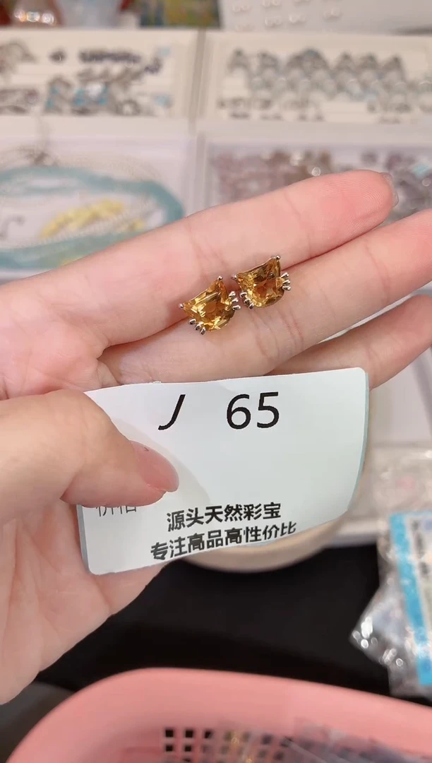 银S925镶嵌耳饰水晶多样性发一J65