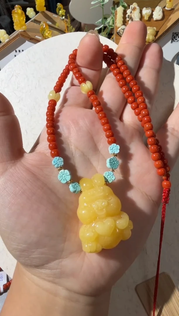 【闪购商品】蜜蜡项链未镶嵌蜜蜡小兔项链