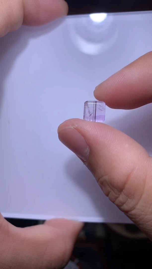 未镶嵌珠宝半成品水晶紫超七方糖单颗