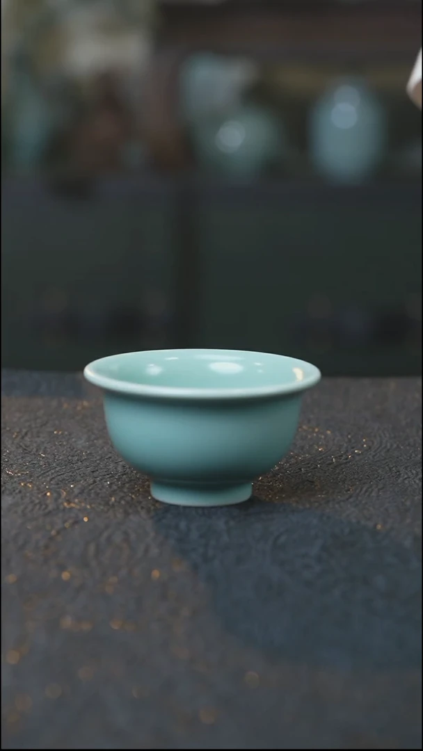 压手杯 汝瓷 （拾汝）（淡天青）
